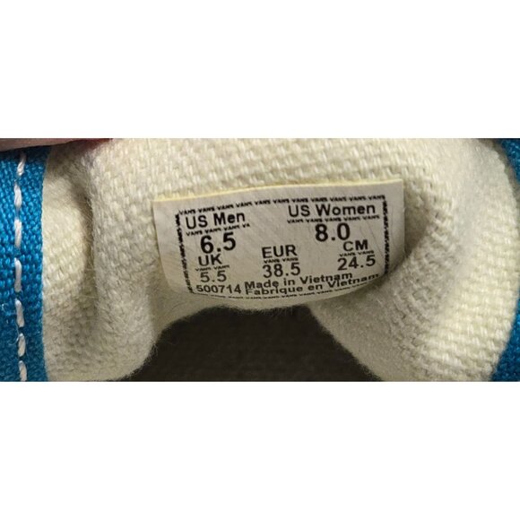 Vans Authentic Sneaker Color Teal Blue Size Women 8 Men 6.5 Lightweight Canvas - Picture 7 of 9